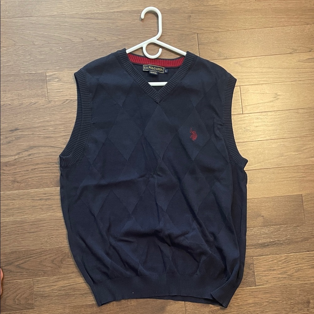 Polo by Ralph Lauren Men's Dark Blue V-Neck Sweater Vest